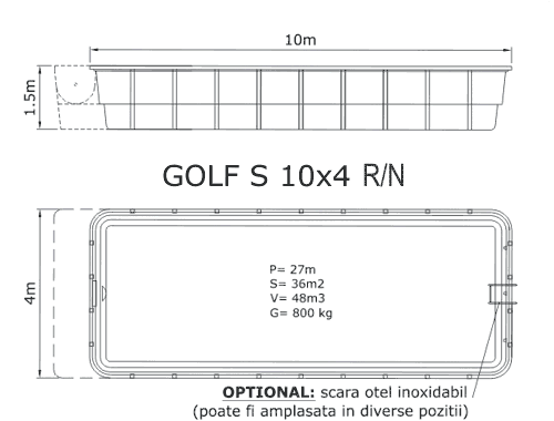 Piscina Golf  10 x 4 R